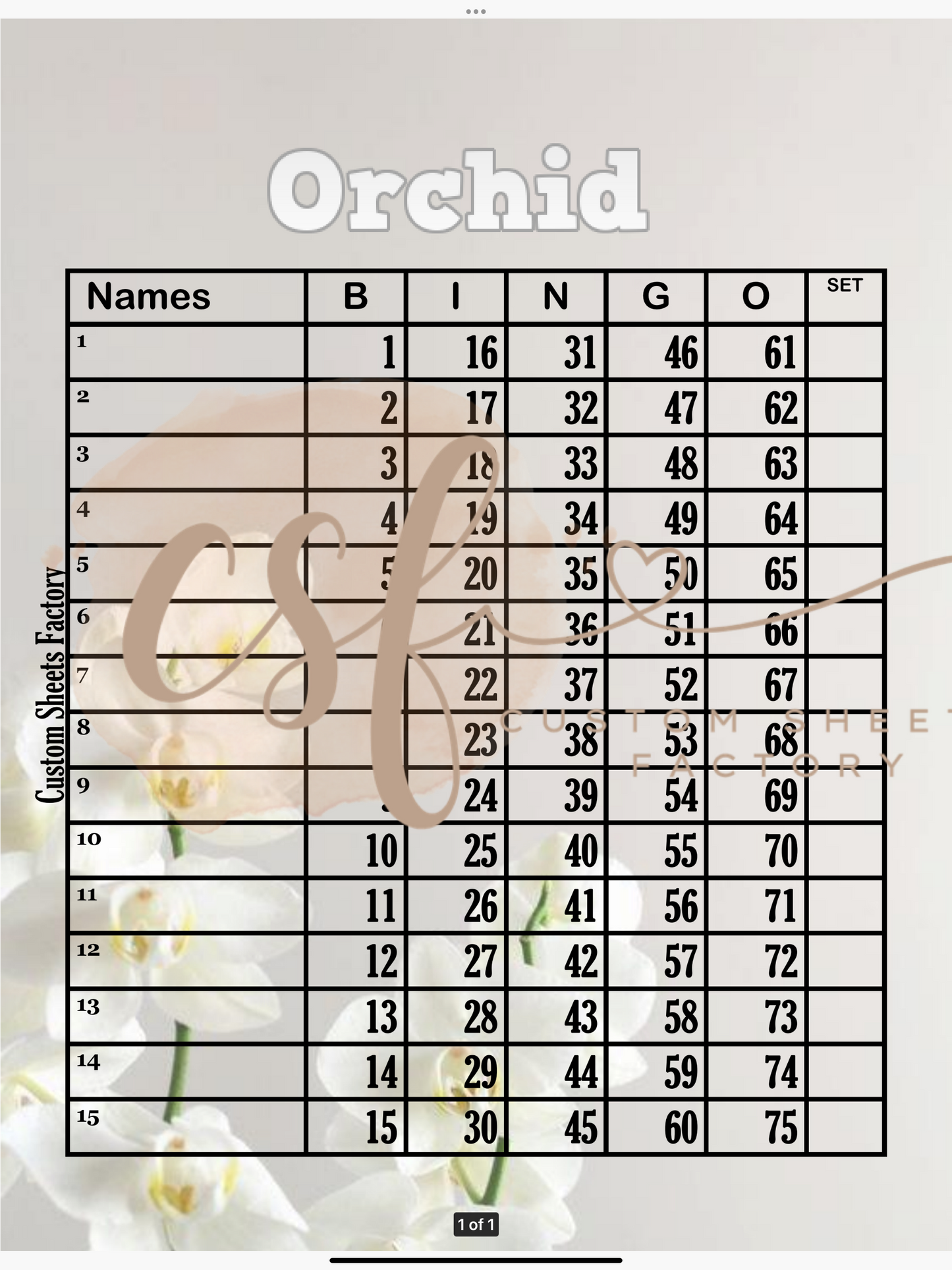 Orchid - 15 line - 75 Ball