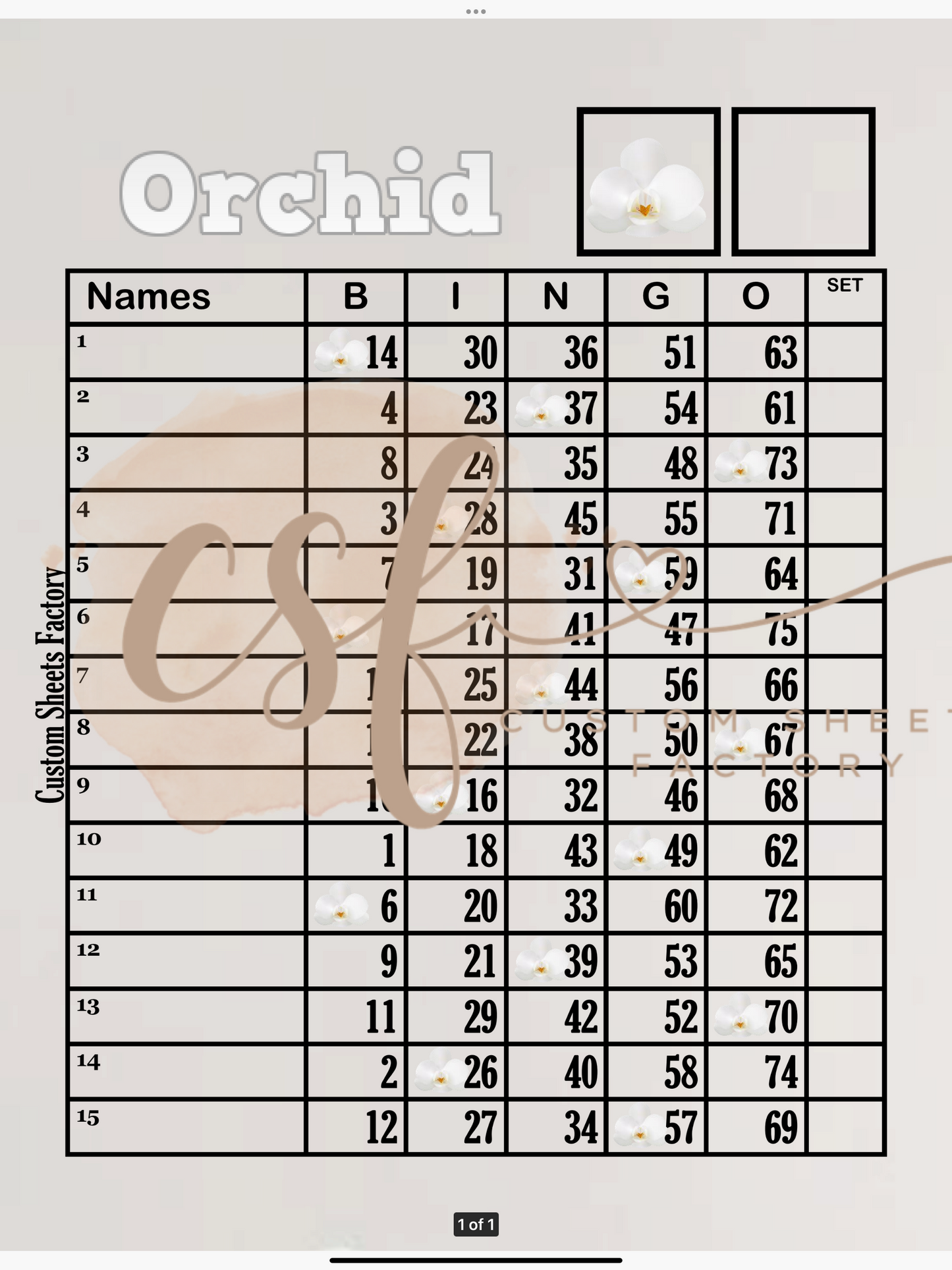 Orchid - 15 line - 75 Ball