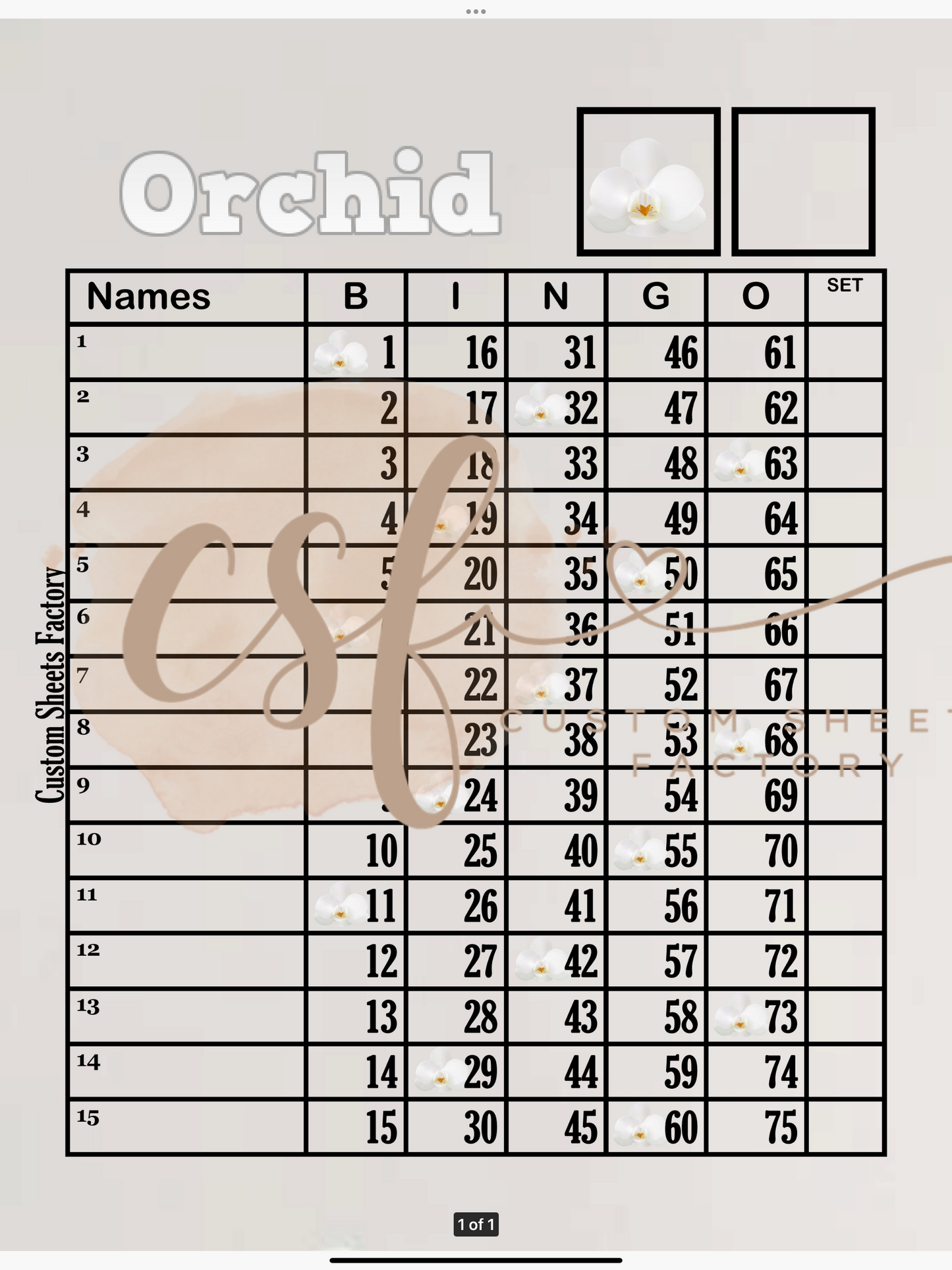 Orchid - 15 line - 75 Ball