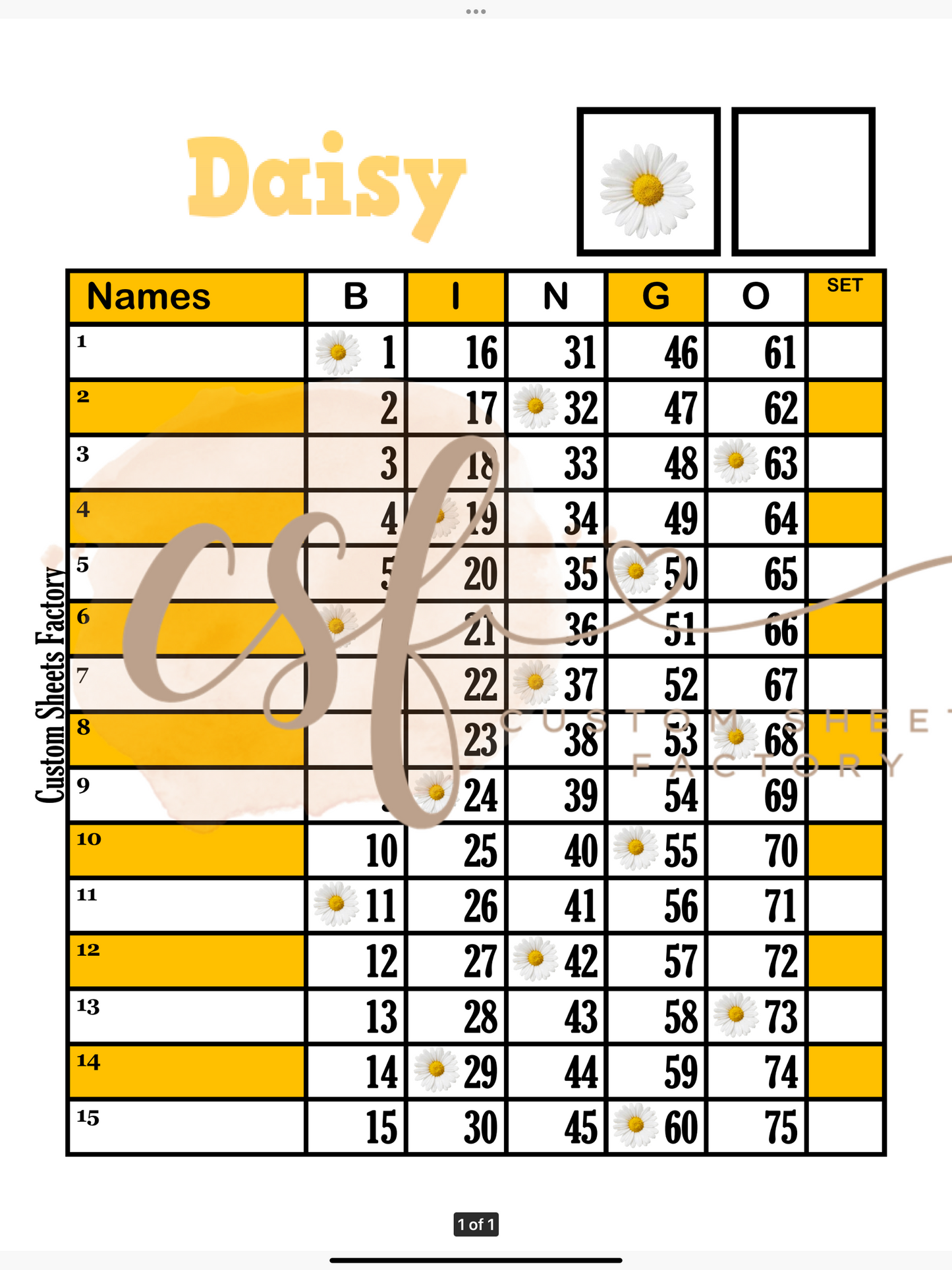 Daisy - 15 line - 75 ball