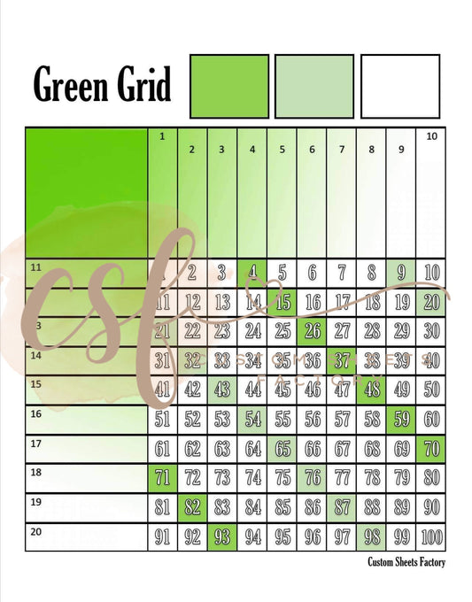 Green Grid - 100 Ball - 20 Line