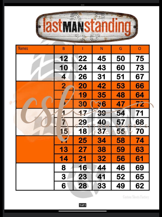 Last man standing - 5 block - 75 ball