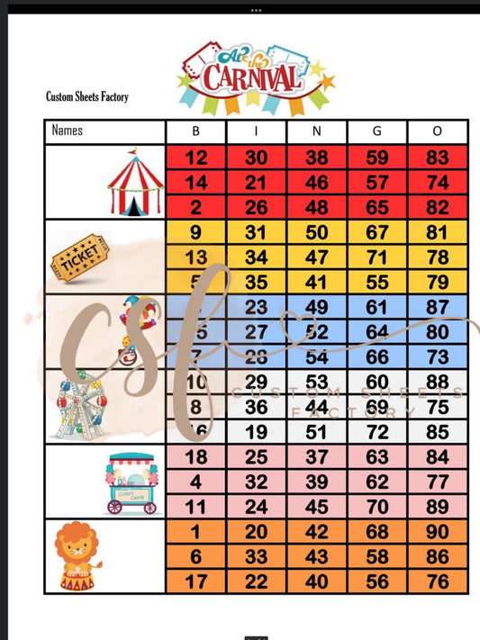 Carnival - 5 & 6 Blocks - 75 & 90 ball