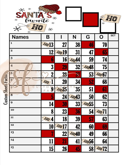 Santa's Favorite Ho - 15 Line - 75 Ball