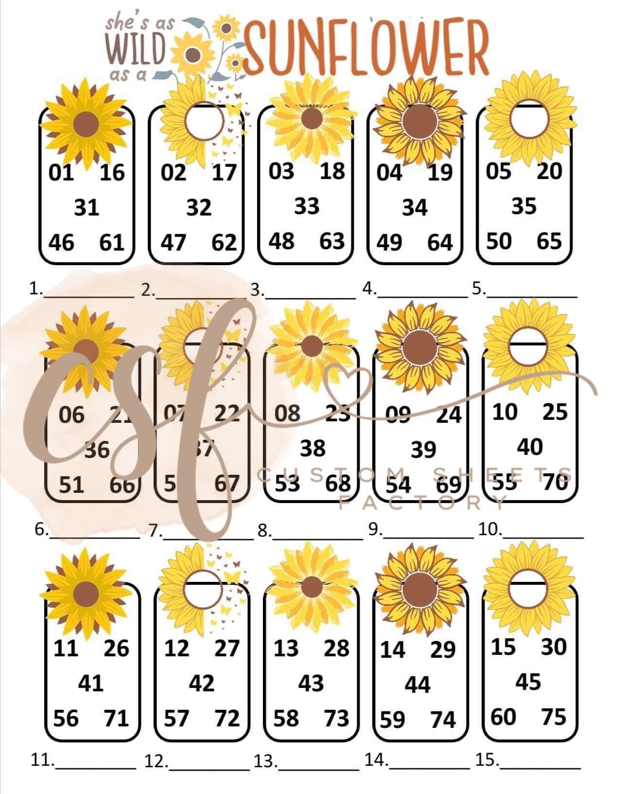 Sunflower - Clip Art - 15 Line - 75 Ball