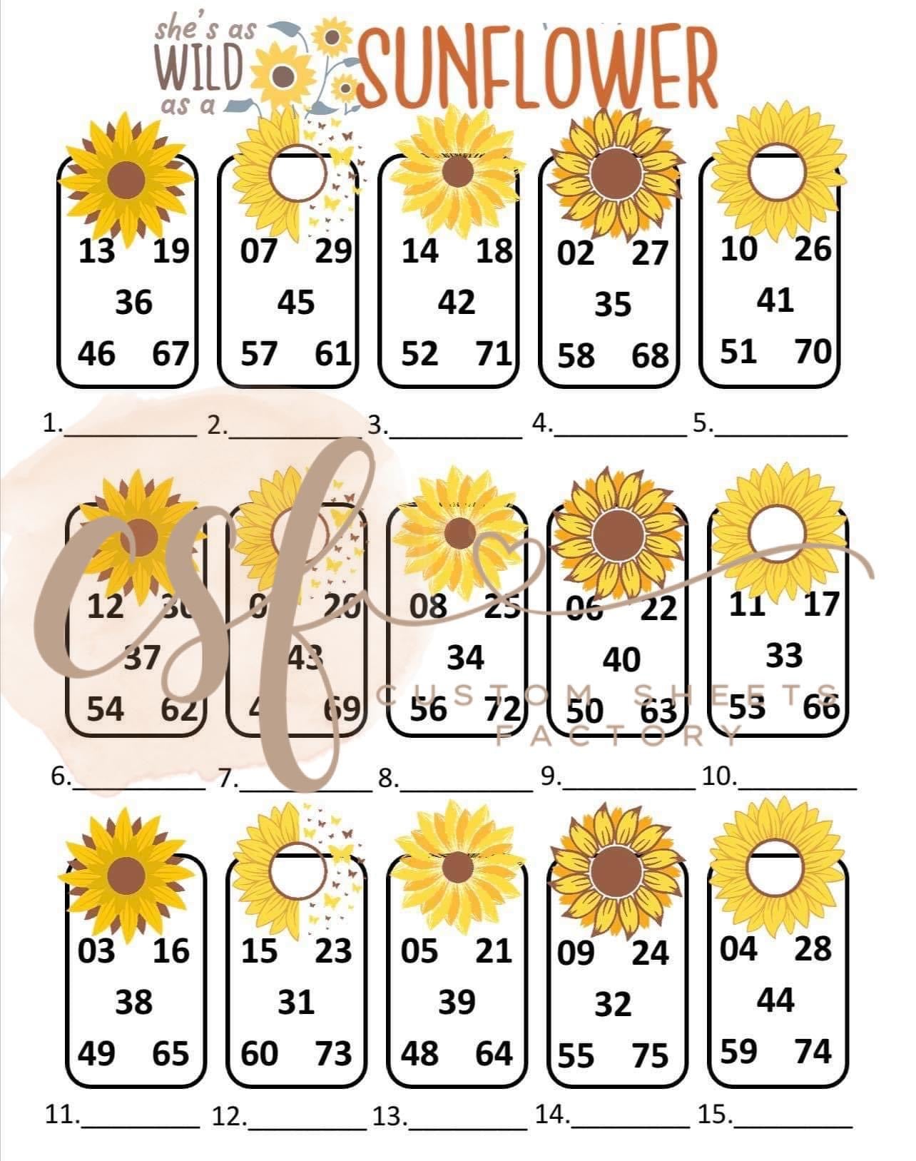 Sunflower - Clip Art - 15 Line - 75 Ball