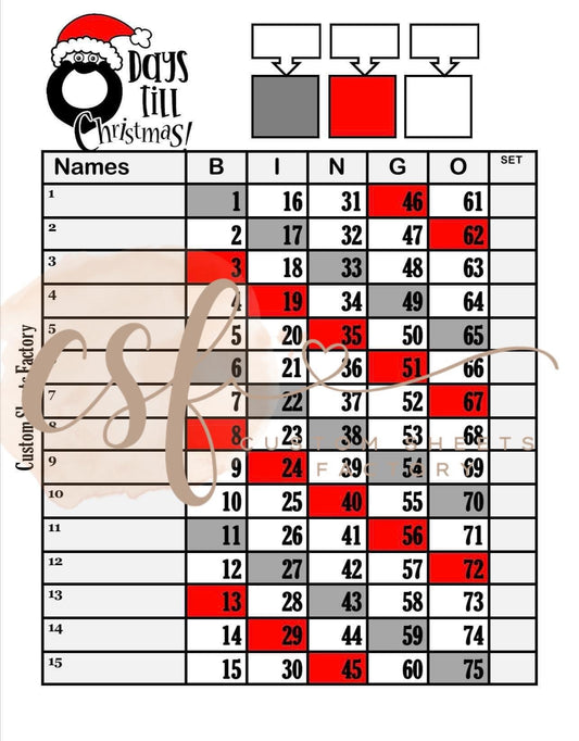 Days till Christmas Penguins - 15 Line - 75 Ball