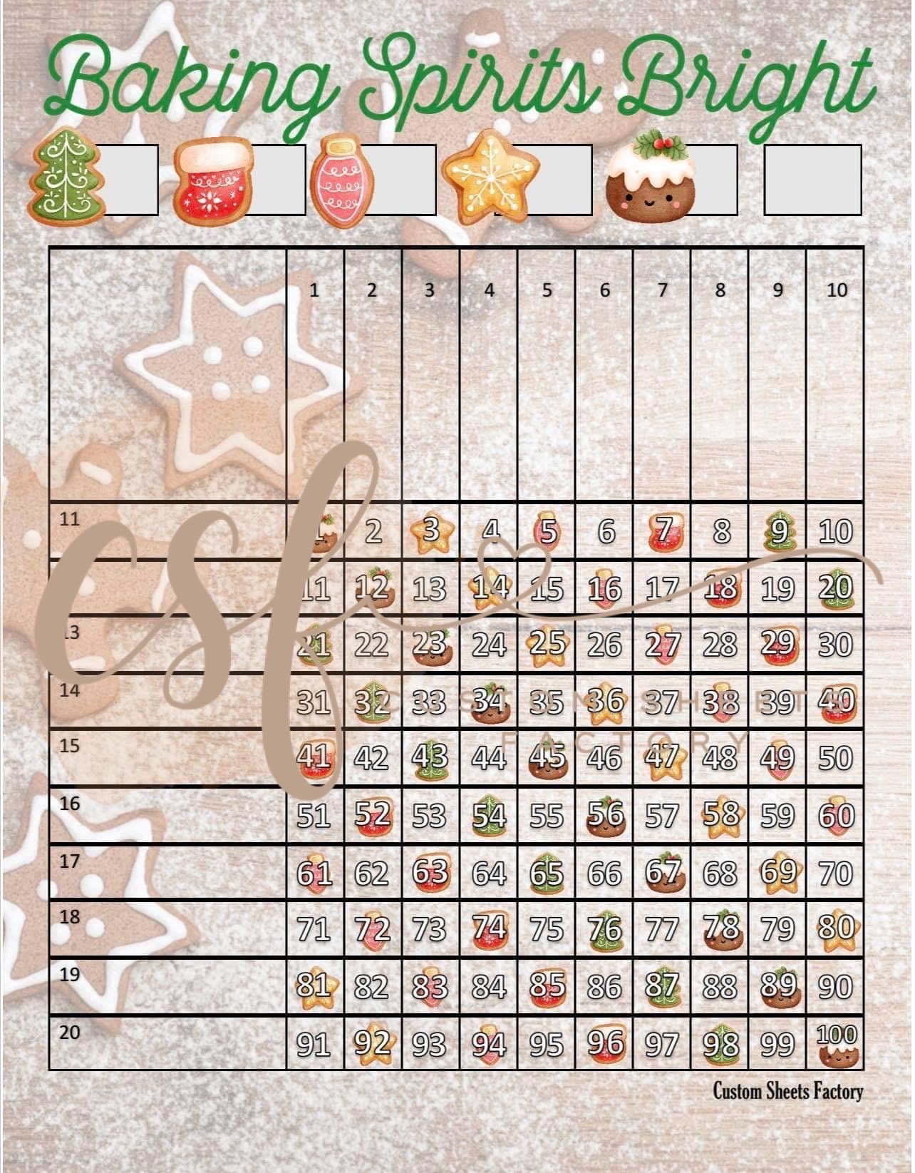 Baking spirits bright - grid - 100 ball