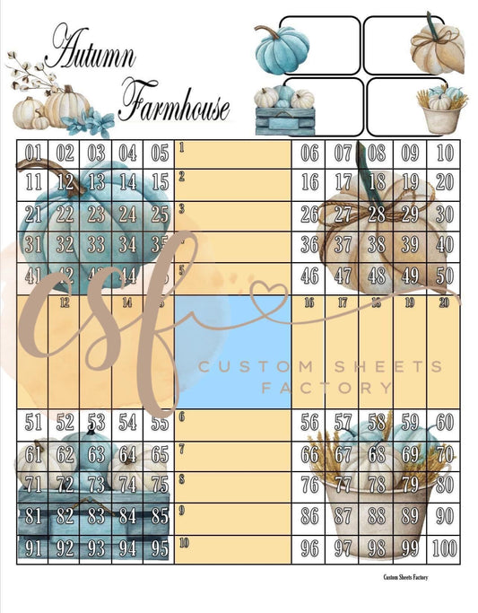 Autumn Farmhouse - Grid - 100 Ball