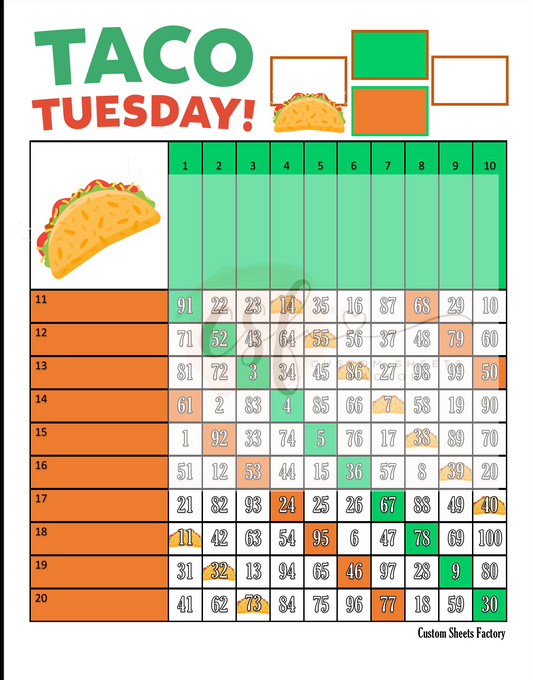 Taco Tuesday - Grid - 100 Ball