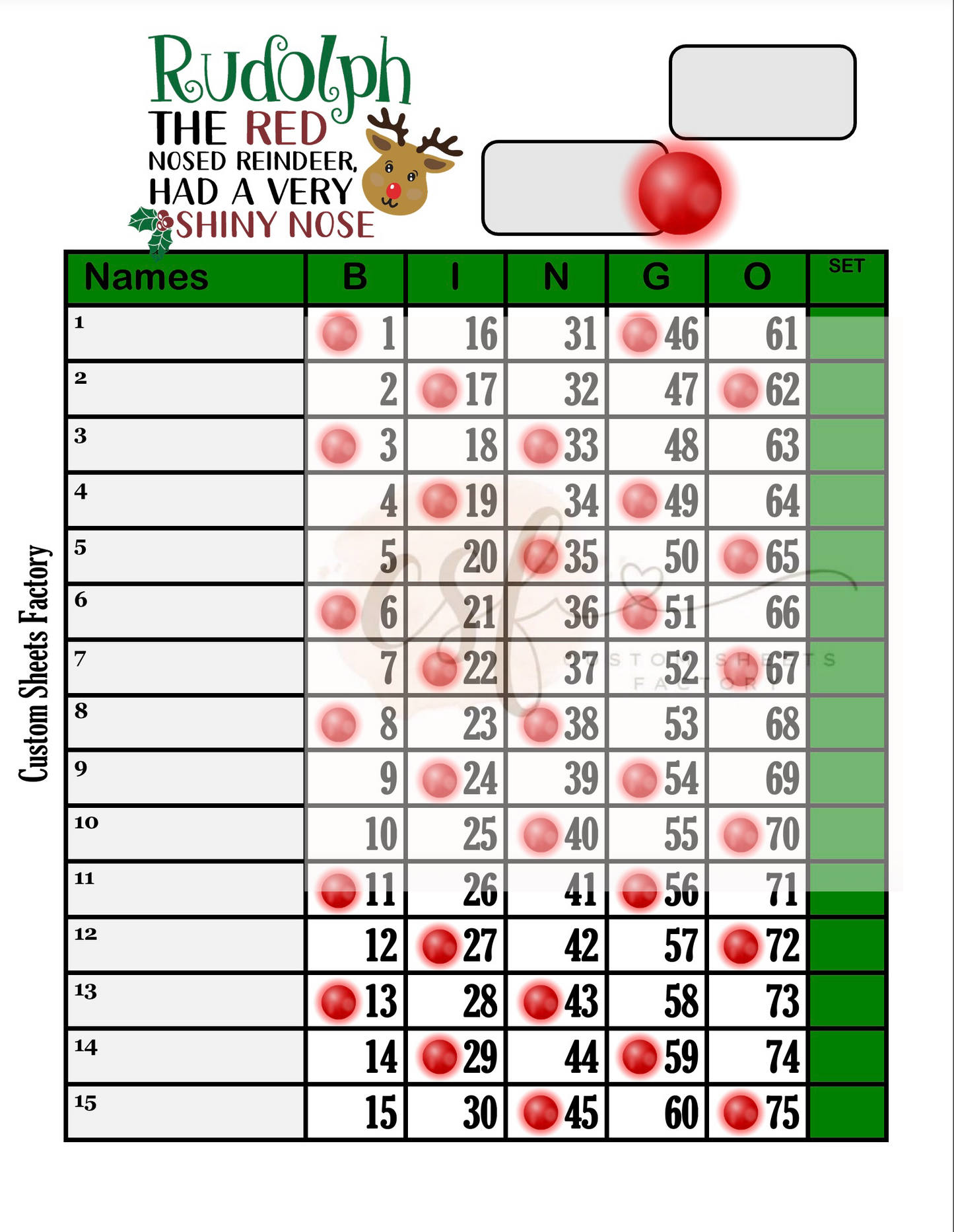 Rudolph the red nose reindeer - 15 line - 75 ball