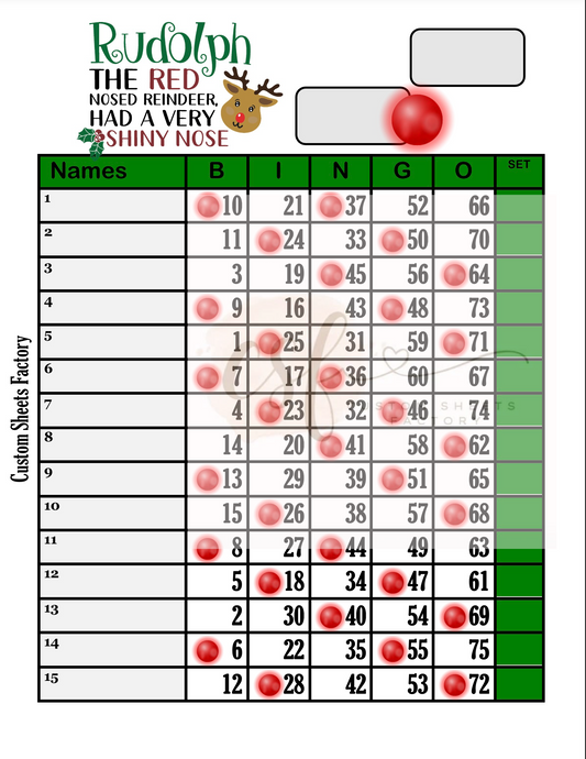 Rudolph the red nose reindeer - 15 line - 75 ball