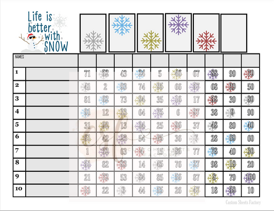 Life is better with snow - 10 Line - 100 Ball