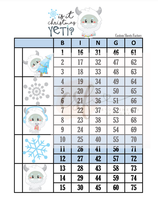 Is it christmas Yeti -5 Block - 75 Ball