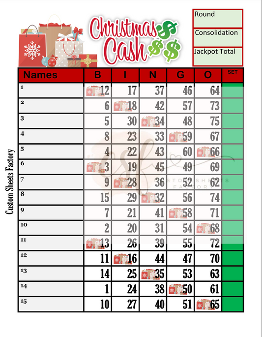 Christmas Cash - Jackpot - 15 Line - 75 Ball