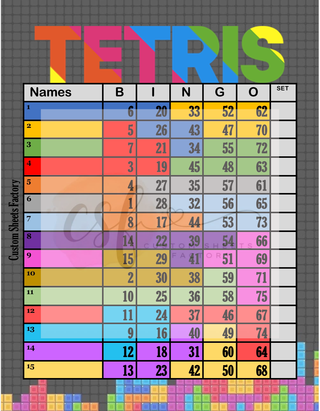 Tetris(Full Background) - 15 Line - 75 Ball