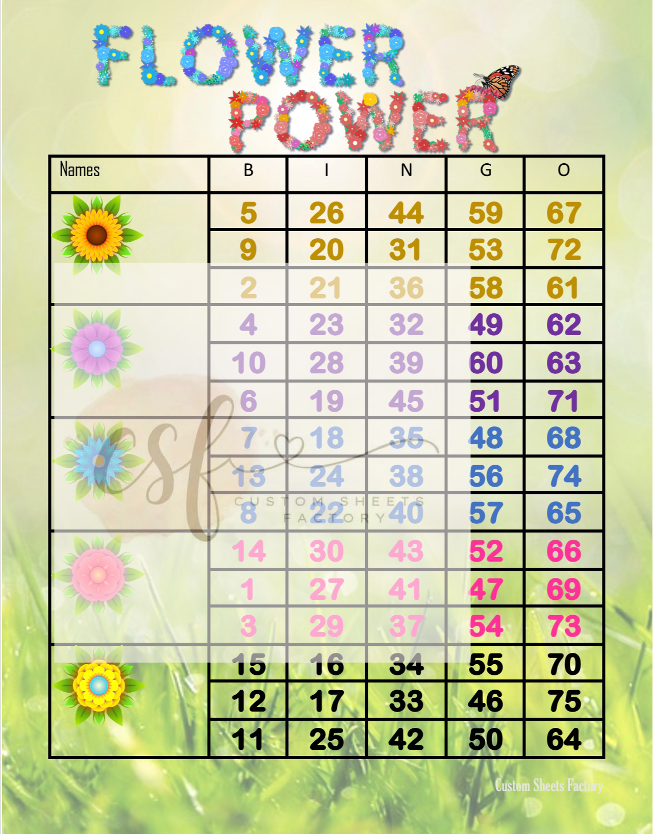 Flower Power - Block - 75 Ball