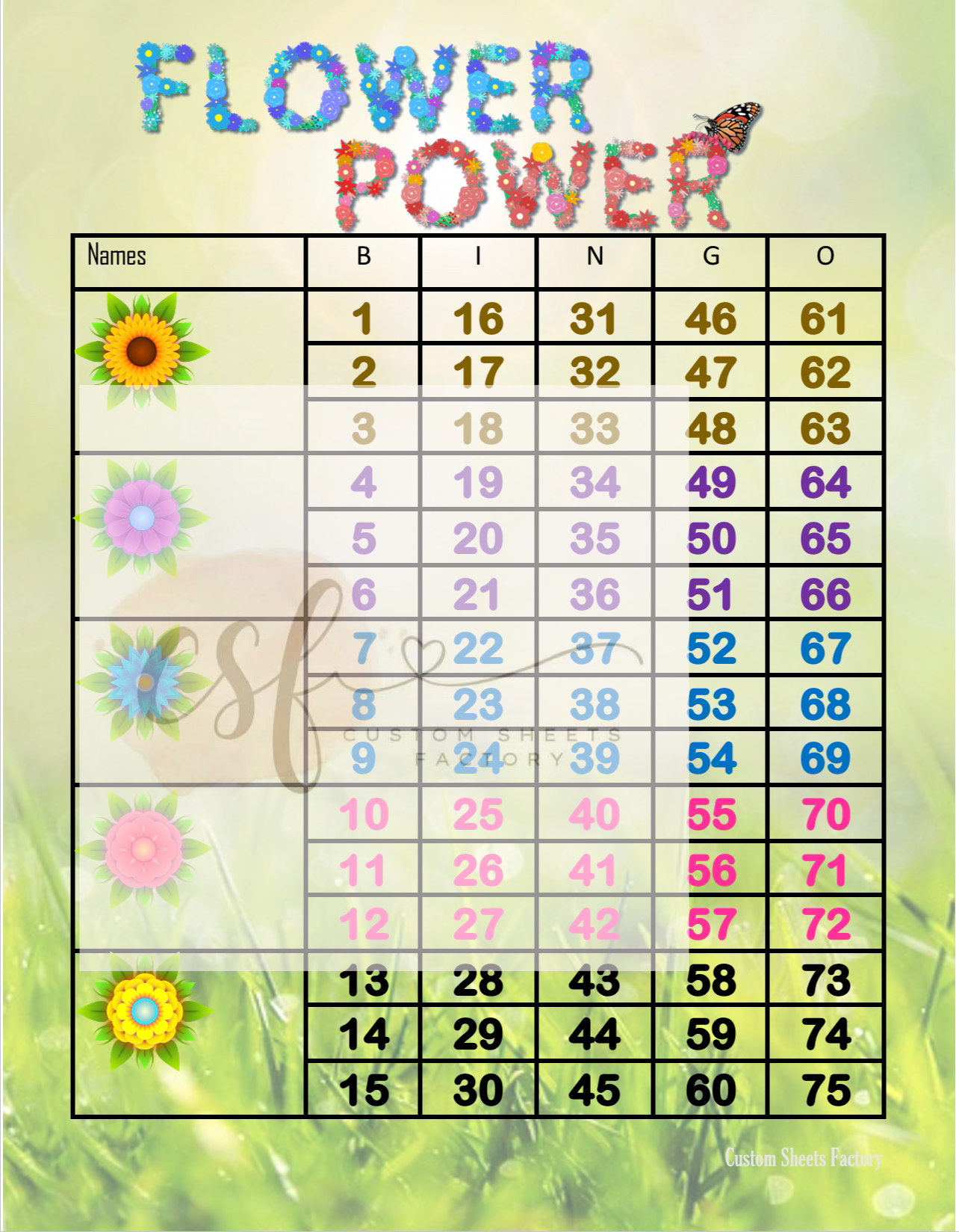 Flower Power - Block - 75 Ball