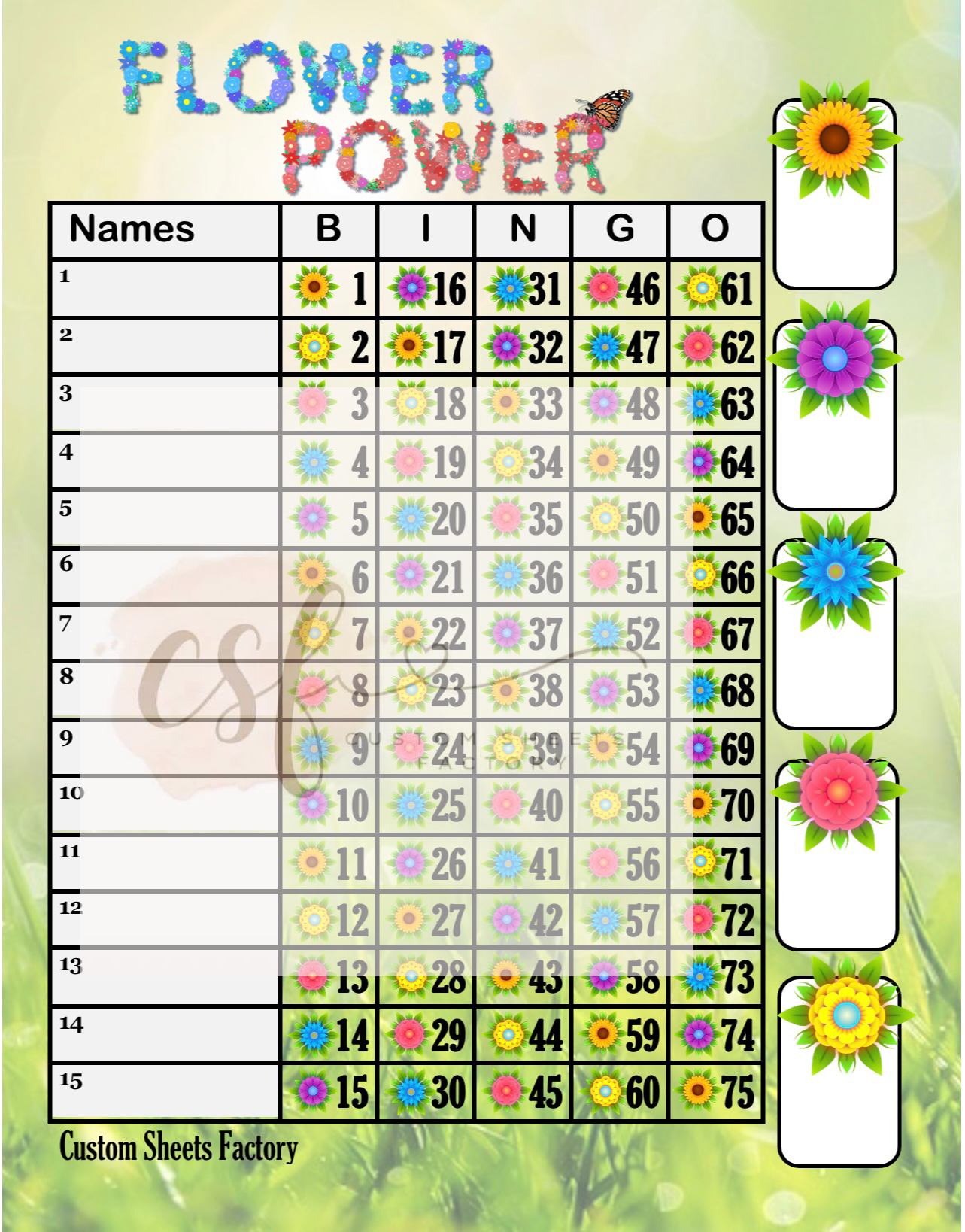 Flower Power - 15 Line - 75 Ball