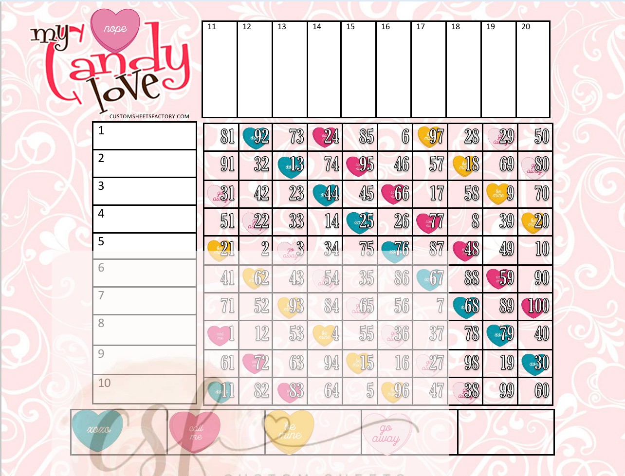 Candy Love - Grid - 100 Ball