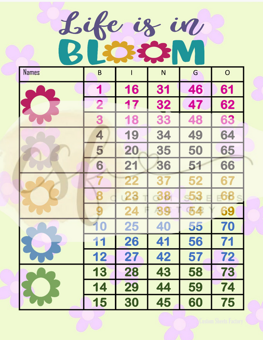 Life is in Bloom - 5 Block - 75 Ball